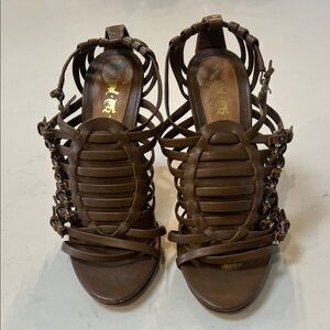 L.A.M.B. Brown Strappy Sandals